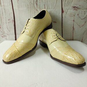 Boland Bandit Reptile Animal Print Ivory/Cream Men Dress Shoes Size 15 NWOT
